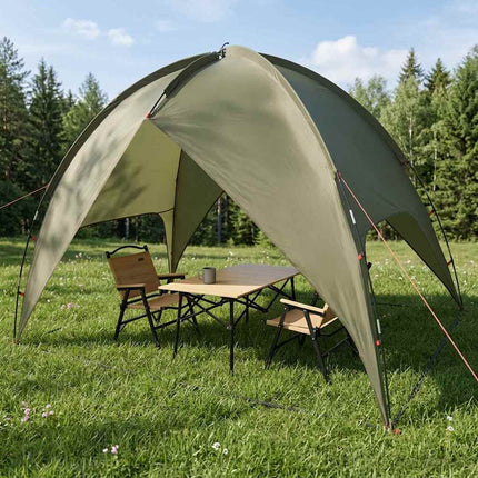 Camping telt med regnslag vandafvisende Kuppel Olivengrøn