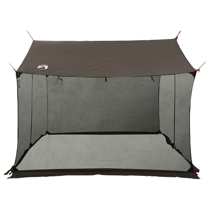 Camping tarp med mesh vægge Brun Grå 340 x 260 x 220 cm
