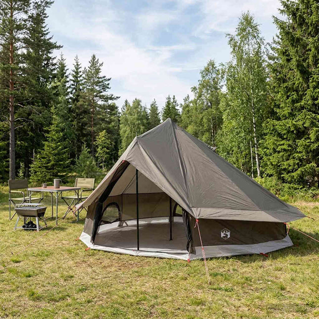 Tipi telt 18-personers Brun Grå Polyester og Stål