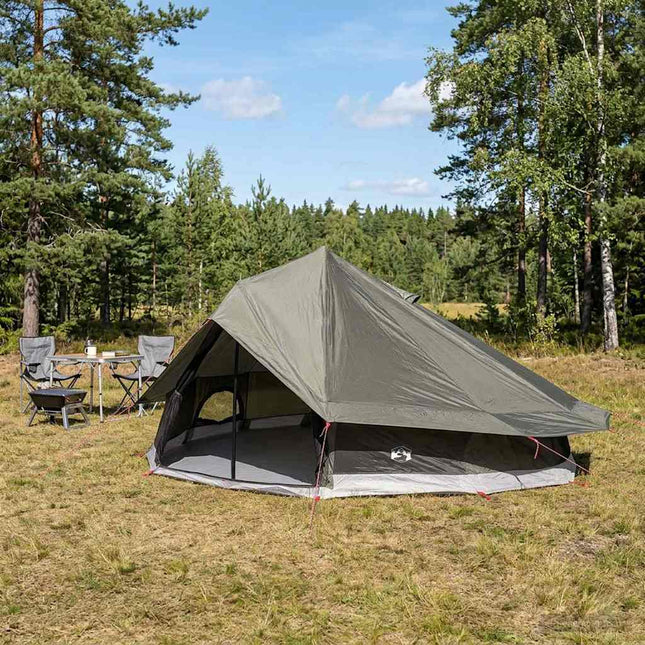 Tipi telt 20-personers Brun Grå Polyester og Stål
