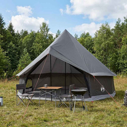 Tipi telt med tag Brun Grå 300 x 300 x 200 cm Polyester og Stål