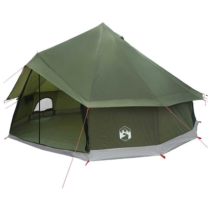 Tipi telt Olivengrøn 400 x 400 x 250 cm Polyester og Stål