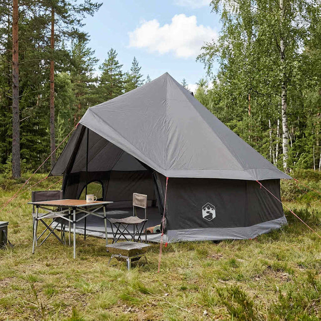 Tipi telt 8-personers Brun Grå Polyester og Stål