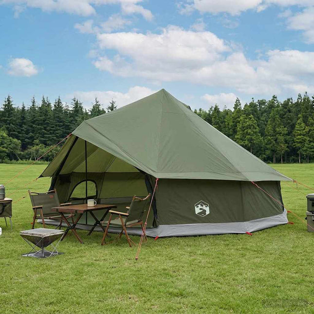 Tipi telt 12-personers Olivengrøn Polyester og Stål