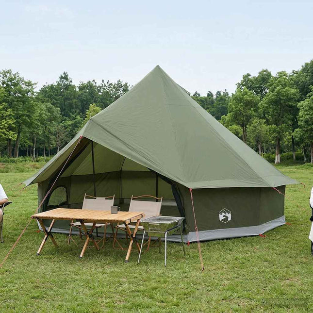 Tipi telt 10-personers Olivengrøn Polyester og Stål