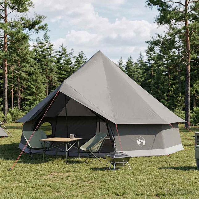 Tipi telt 10-personers Brun Grå Polyester og Stål