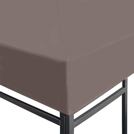 Gazebo Dække med tag Gråbrun 300 x 300 cm Polyester og Stål
