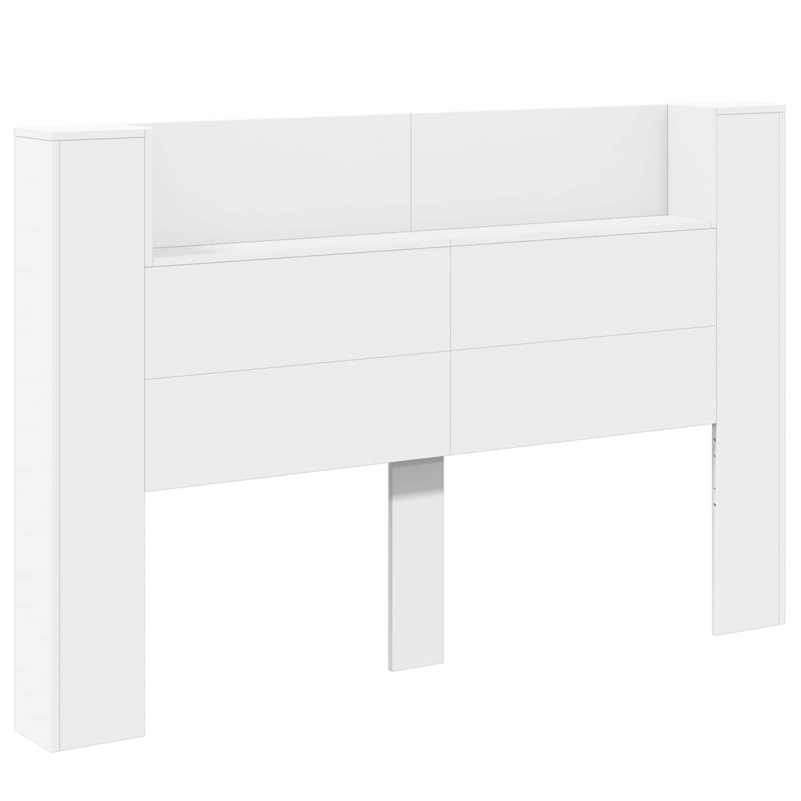 Hovedgærde kabinet med LED med hylde Hvid 160 x 16,5 x 103,5 cm