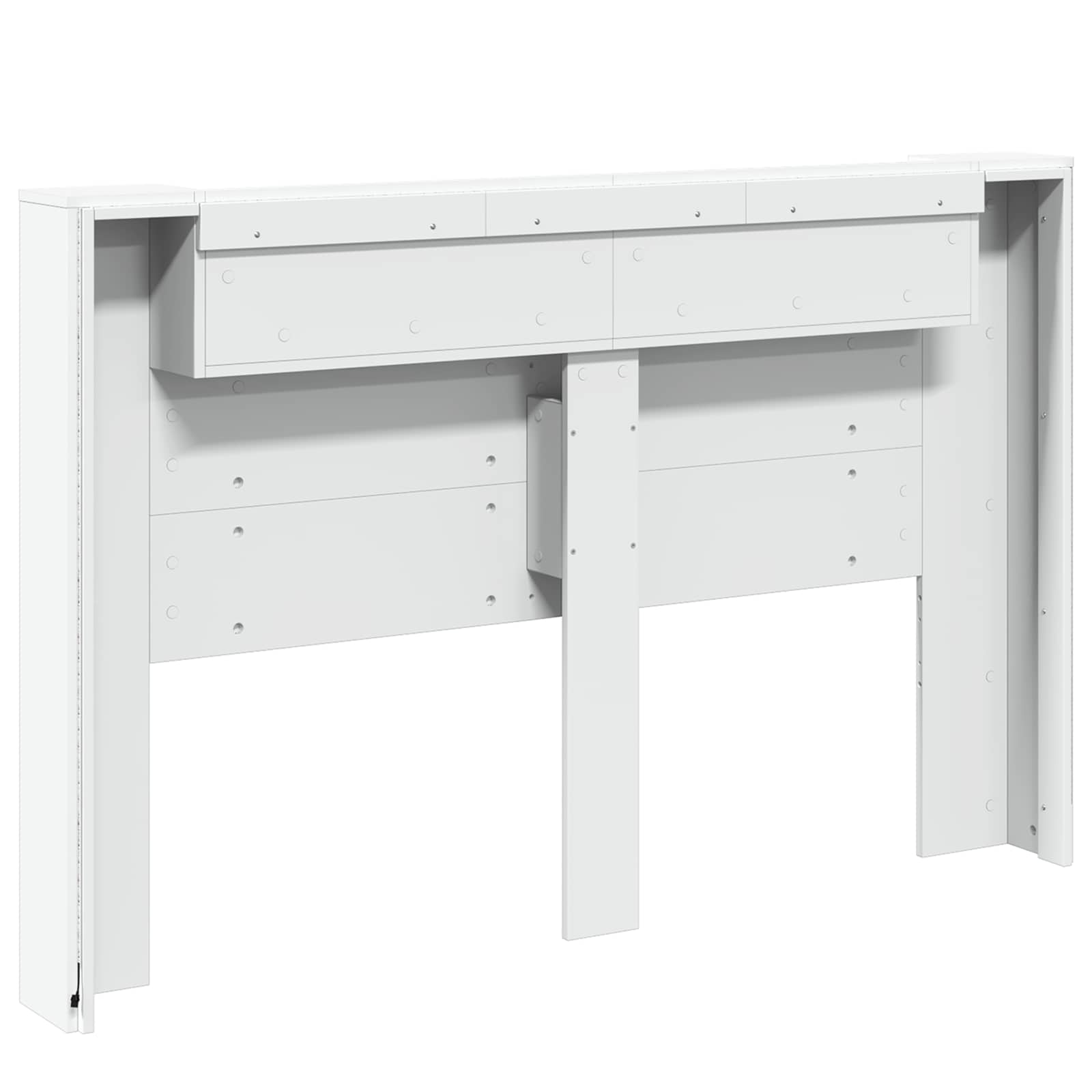Hovedgærde kabinet med LED med hylde Hvid 160 x 16,5 x 103,5 cm