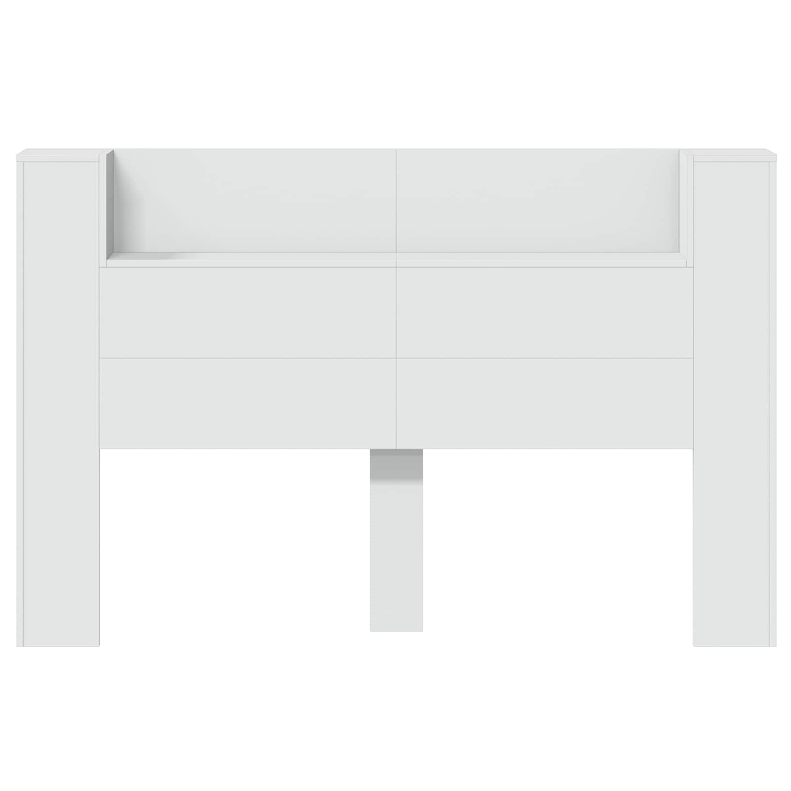 Hovedgærde kabinet med LED med hylde Hvid 160 x 16,5 x 103,5 cm