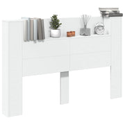 Hovedgærde kabinet med LED med hylde Hvid 160 x 16,5 x 103,5 cm