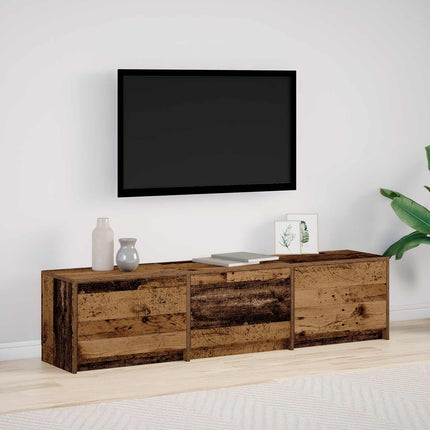 TV-skab med LED Gammelt træ 165 x 34 x 40 cm Konstrueret træ