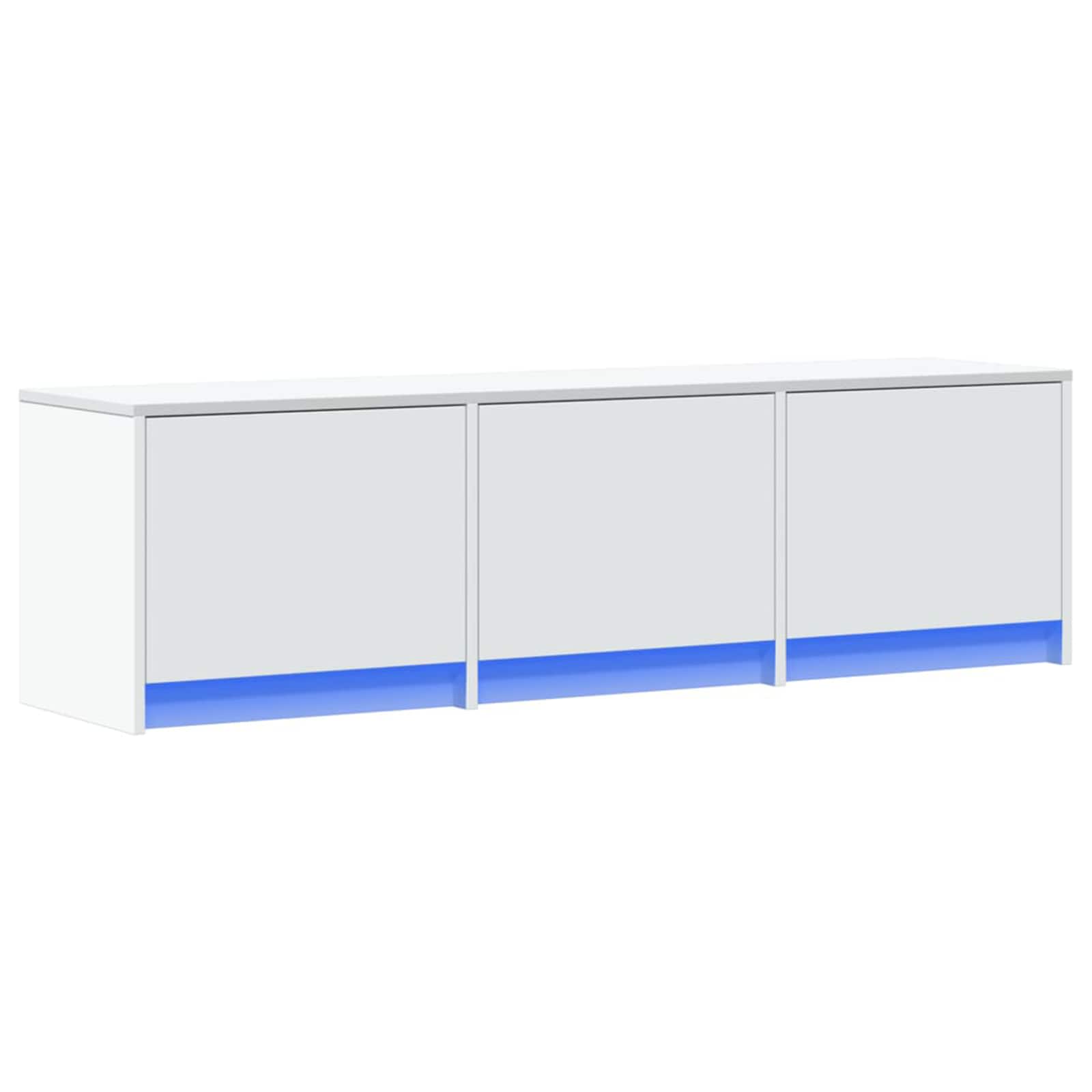 TV-skab med LED Hvid 140 x 34 x 40 cm Konstrueret træ