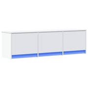 TV-skab med LED Hvid 140 x 34 x 40 cm Konstrueret træ