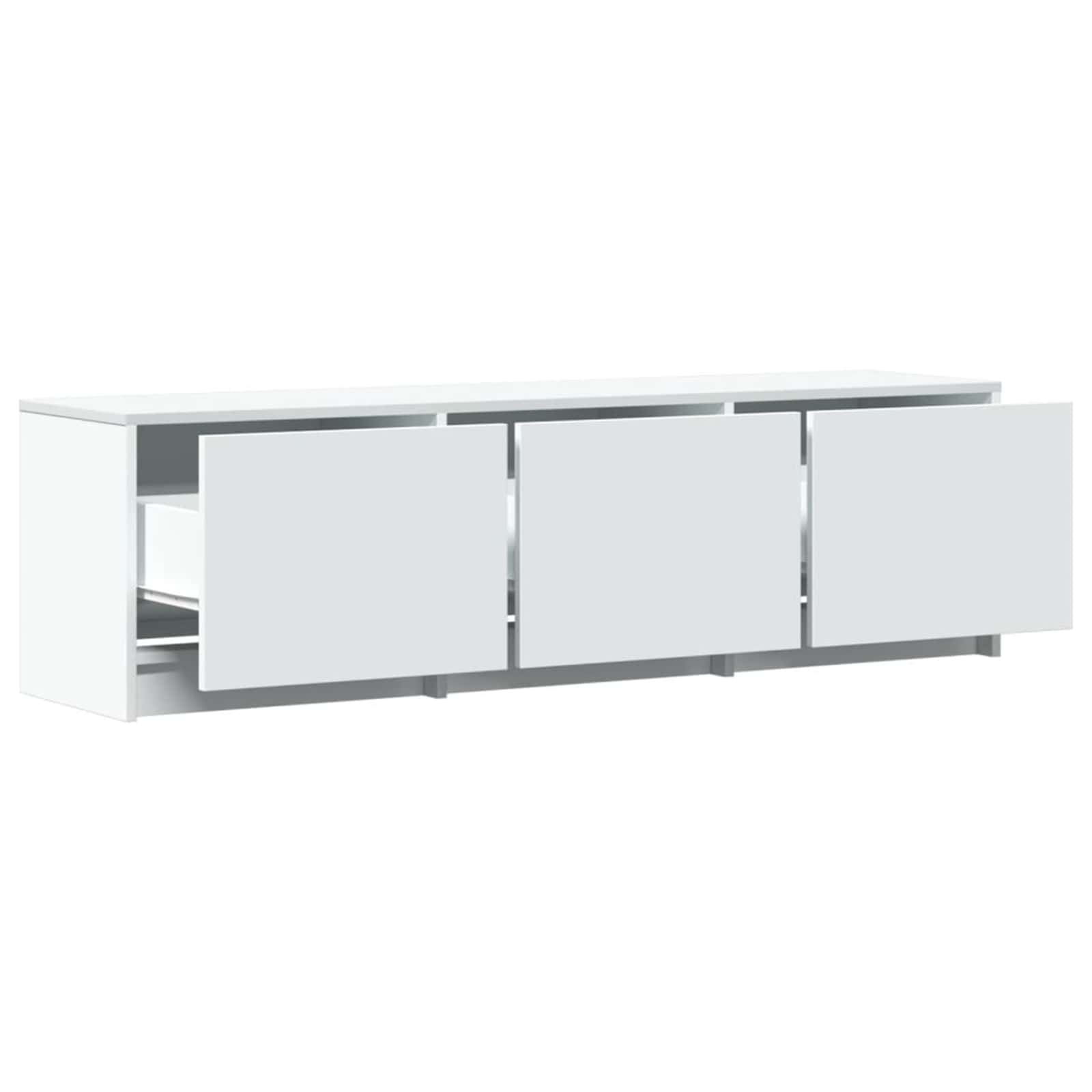 TV-skab med LED Hvid 140 x 34 x 40 cm Konstrueret træ