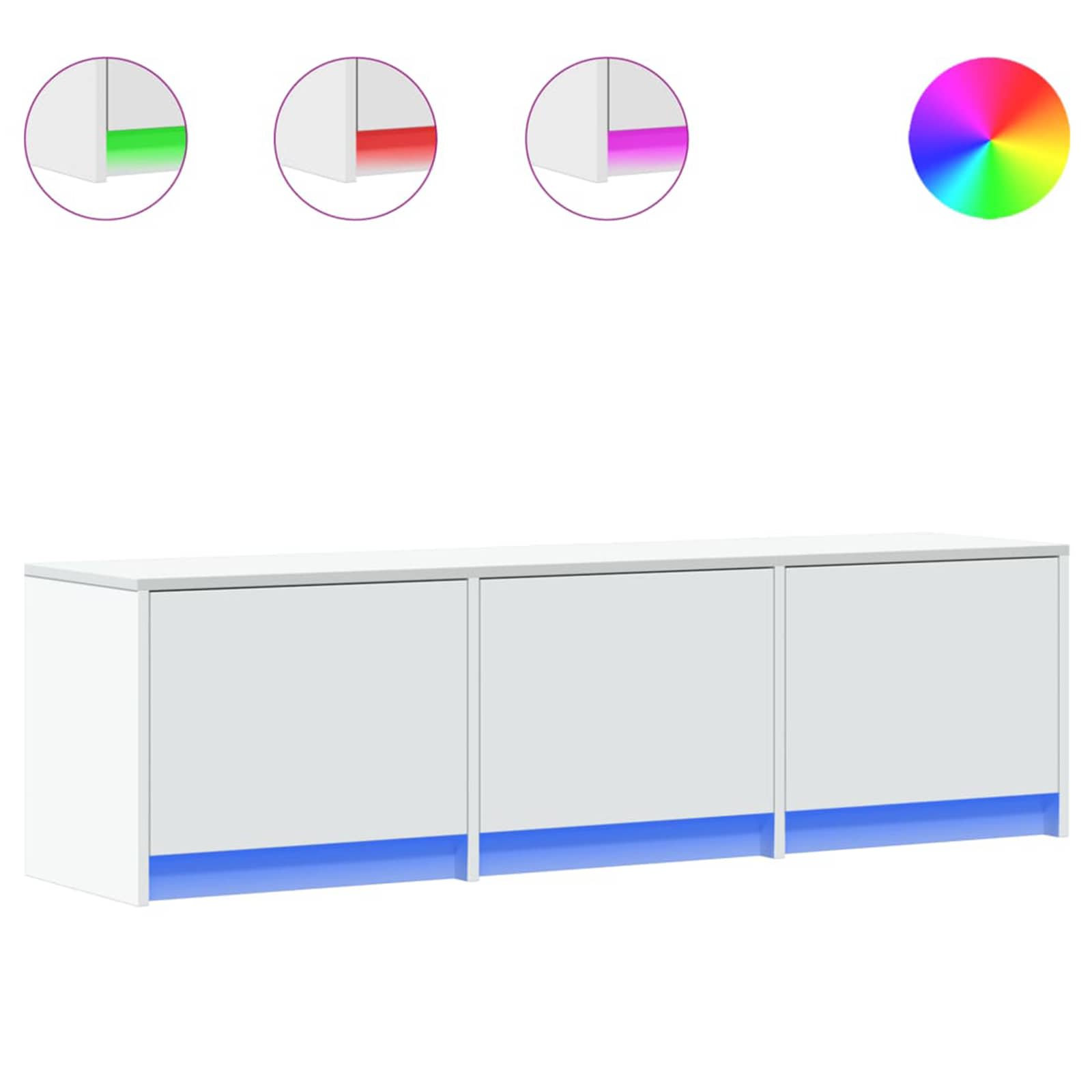 TV-skab med LED Hvid 140 x 34 x 40 cm Konstrueret træ
