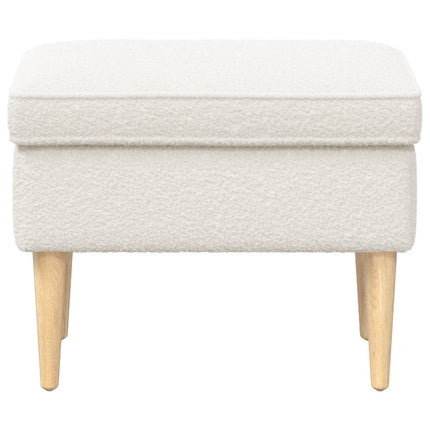 Fodskammel Cremefarvet 55 x 35 x 41 cm Bouclé