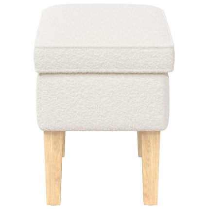 Fodskammel Cremefarvet 55 x 35 x 41 cm Bouclé