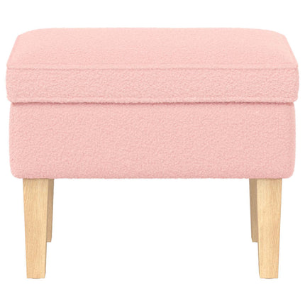 Fodskammel Lyserød 55 x 35 x 41 cm Bouclé