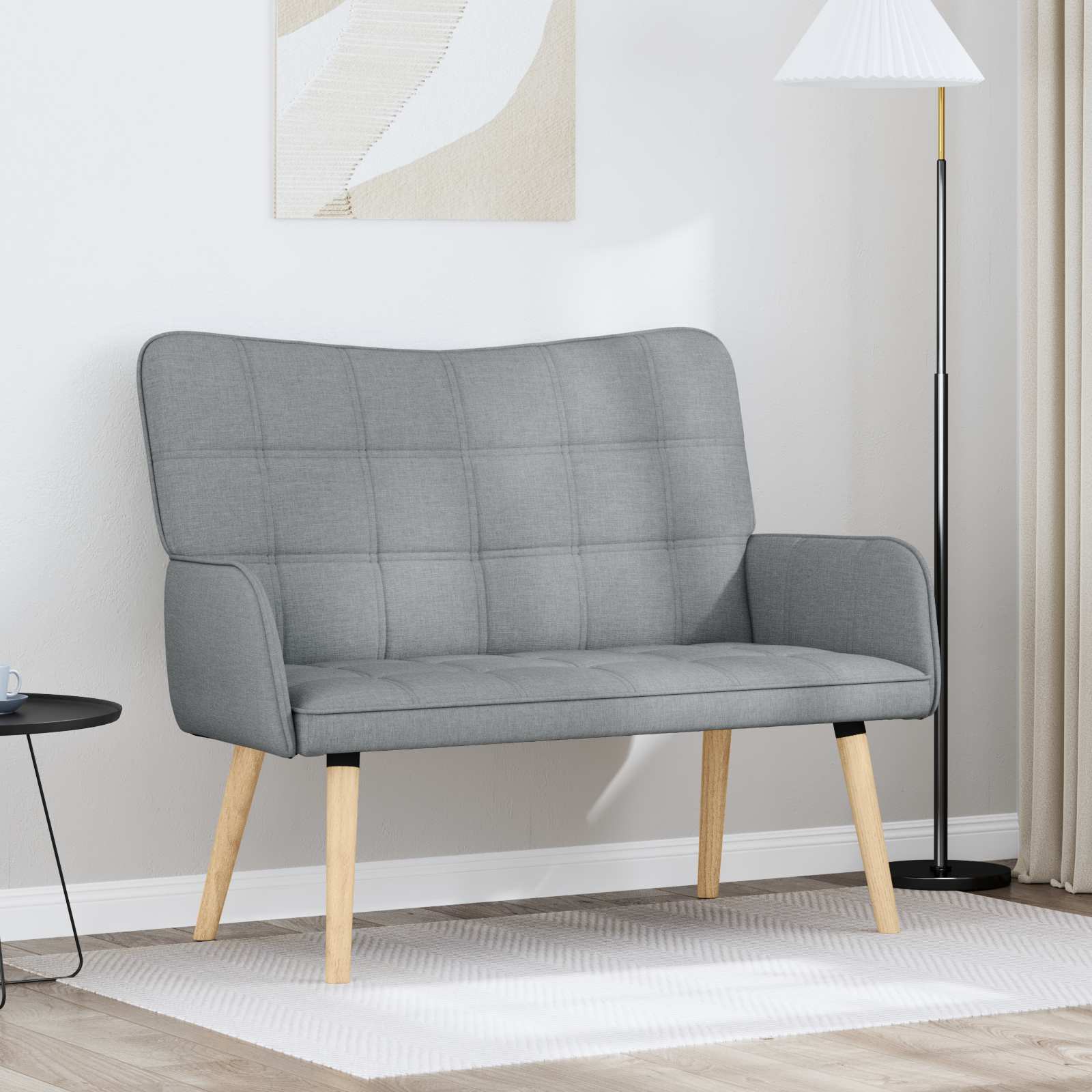 vidaXL 2-personers sofa Lysegrå 115 x 61 x 87 cm Stof