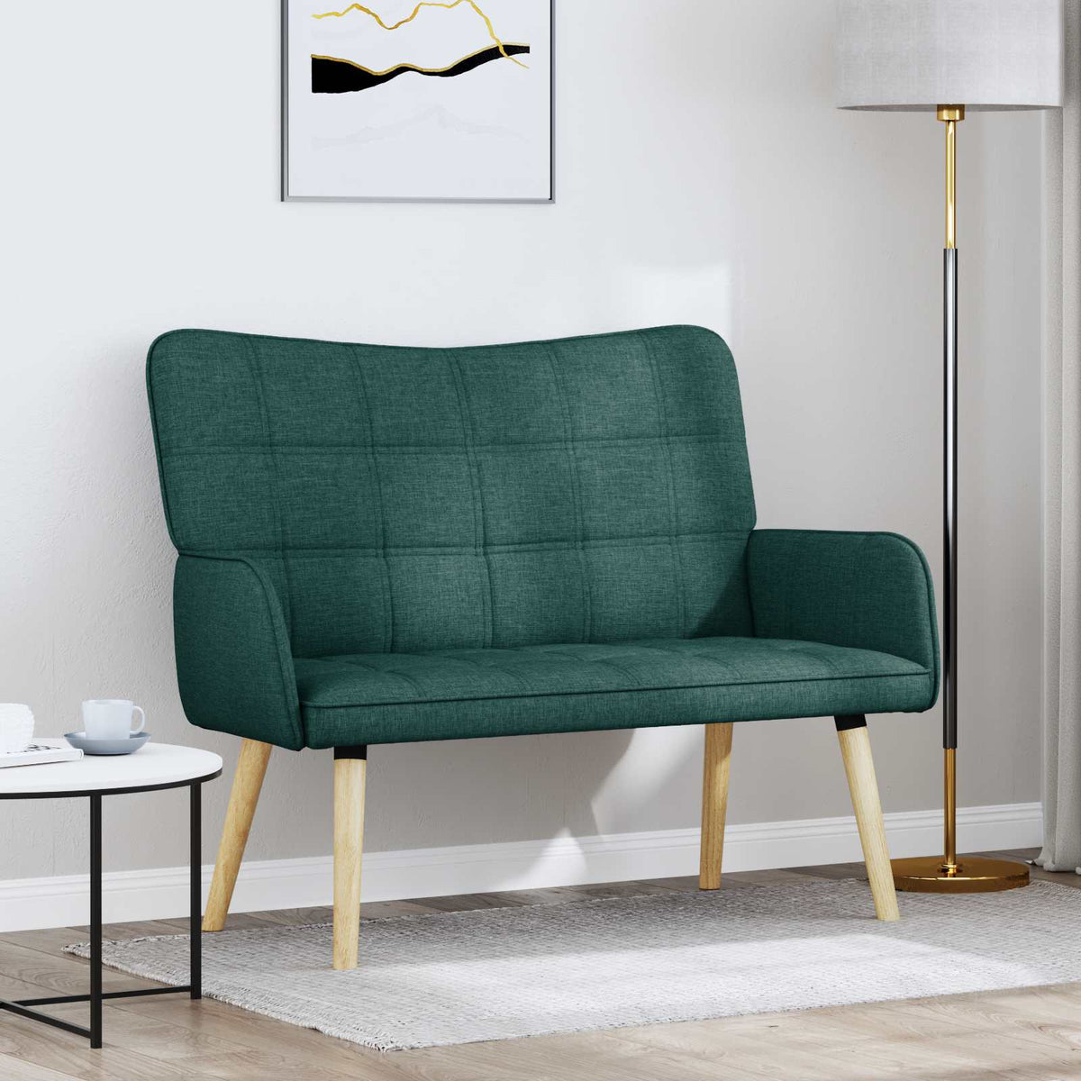 vidaXL 2-personers sofa Mørkegrøn 115 x 61 x 87 cm Stof