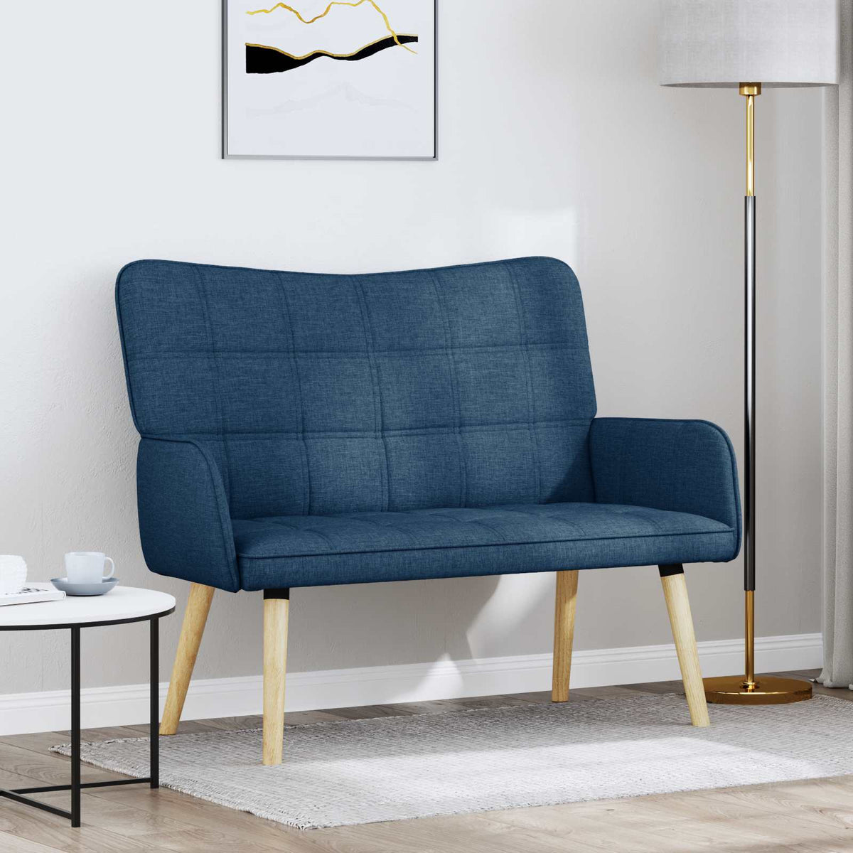 vidaXL 2-personers sofa Blå 115 x 61 x 87 cm Stof