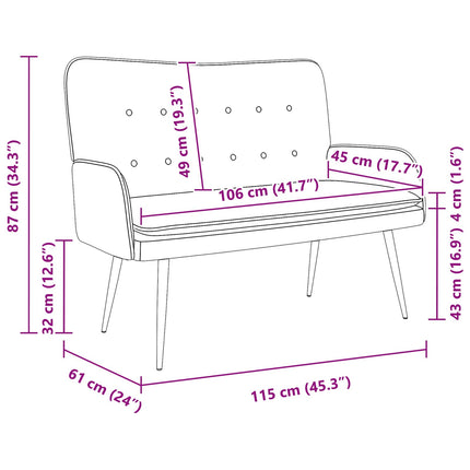 2-personers sofa Mørkegrøn 115 x 61 x 87 cm Stof