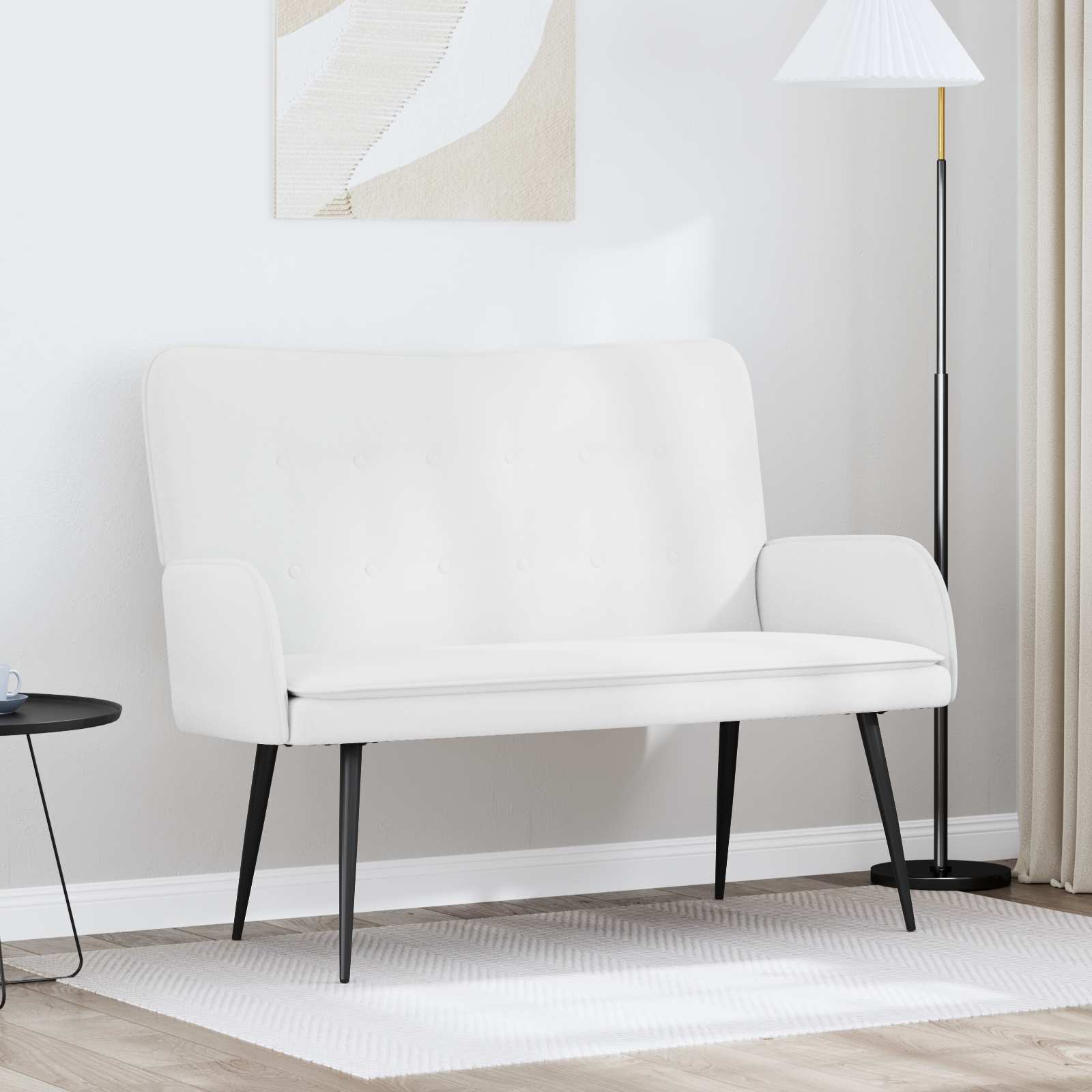 2-personers sofa Hvid 115 x 61 x 87 cm Stof
