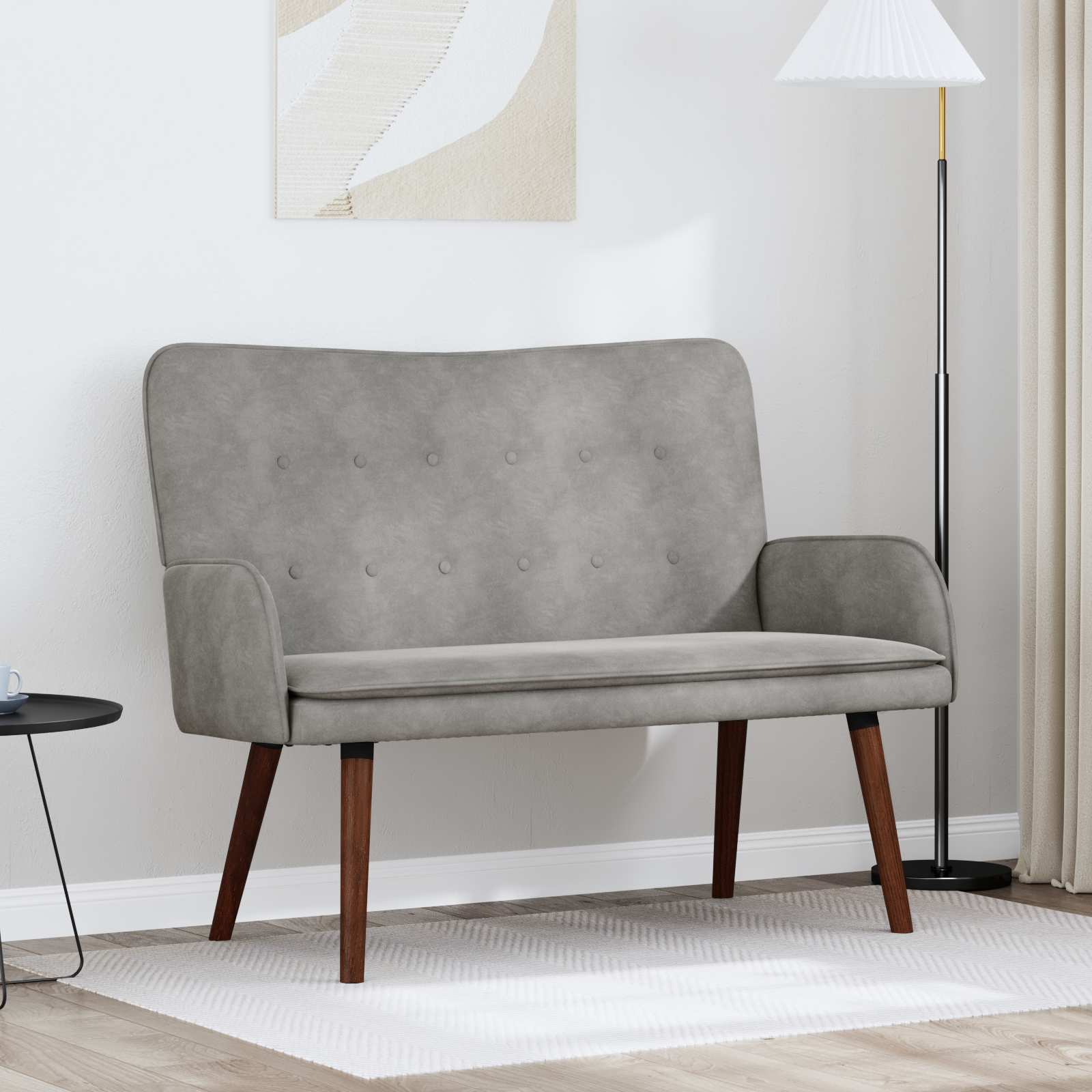 2-personers sofa Lysegr 115 x 61 x 87 cm Fljl