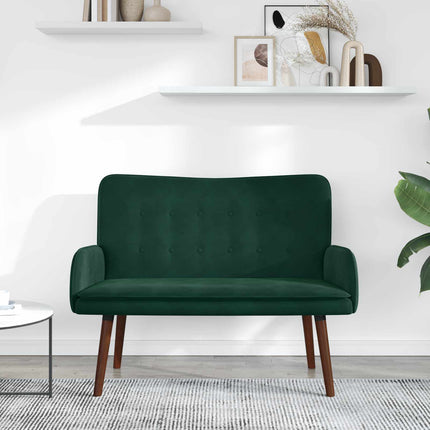 2-personers sofa Mørkegrøn 115 x 61 x 87 cm Fløjl