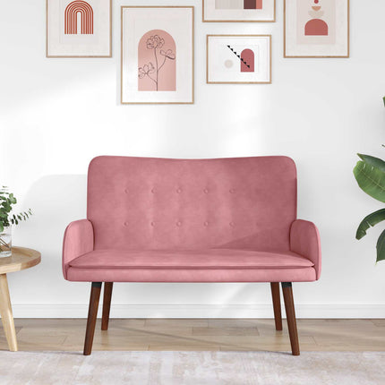2-personers sofa Lyserød 115 x 61 x 87 cm Fløjl