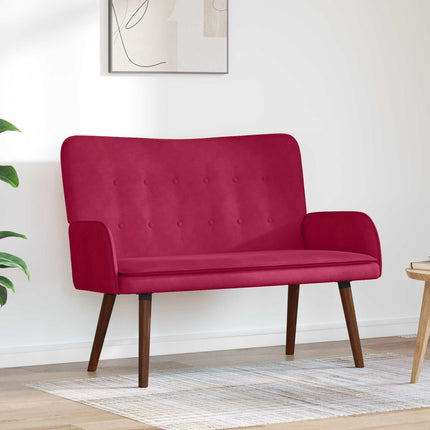 2-personers sofa Vinrød 115 x 61 x 87 cm Fløjl