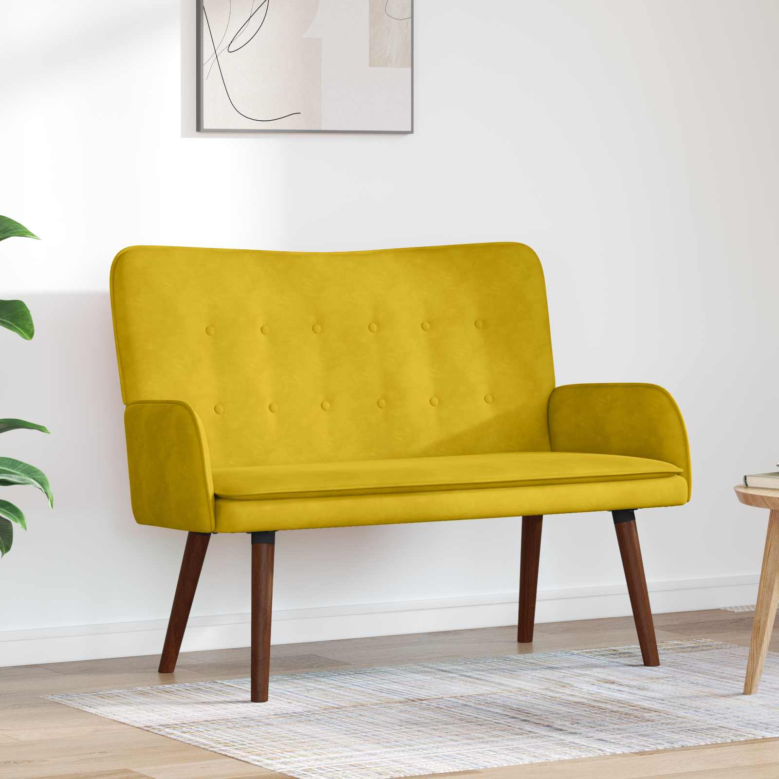 2-personers sofa Gul 115 x 61 x 87 cm Fljl