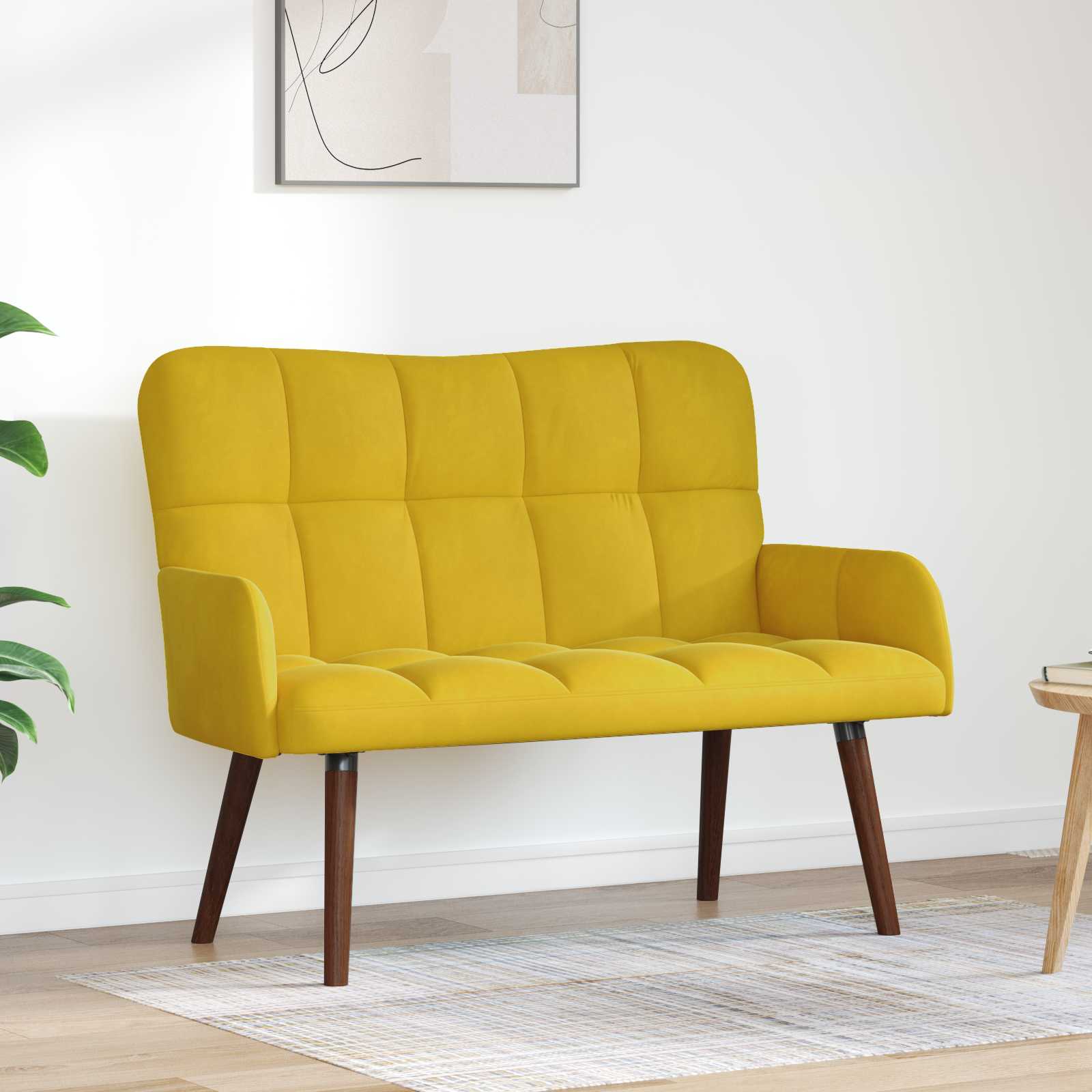 vidaXL 2-personers sofa Gul 115 x 61 x 87 cm Fløjl