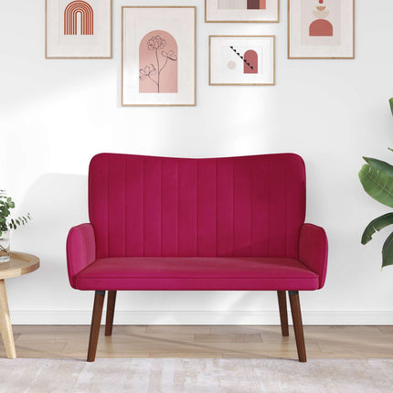 2-personers sofa Vinrød 115 x 61 x 87 cm Fløjl