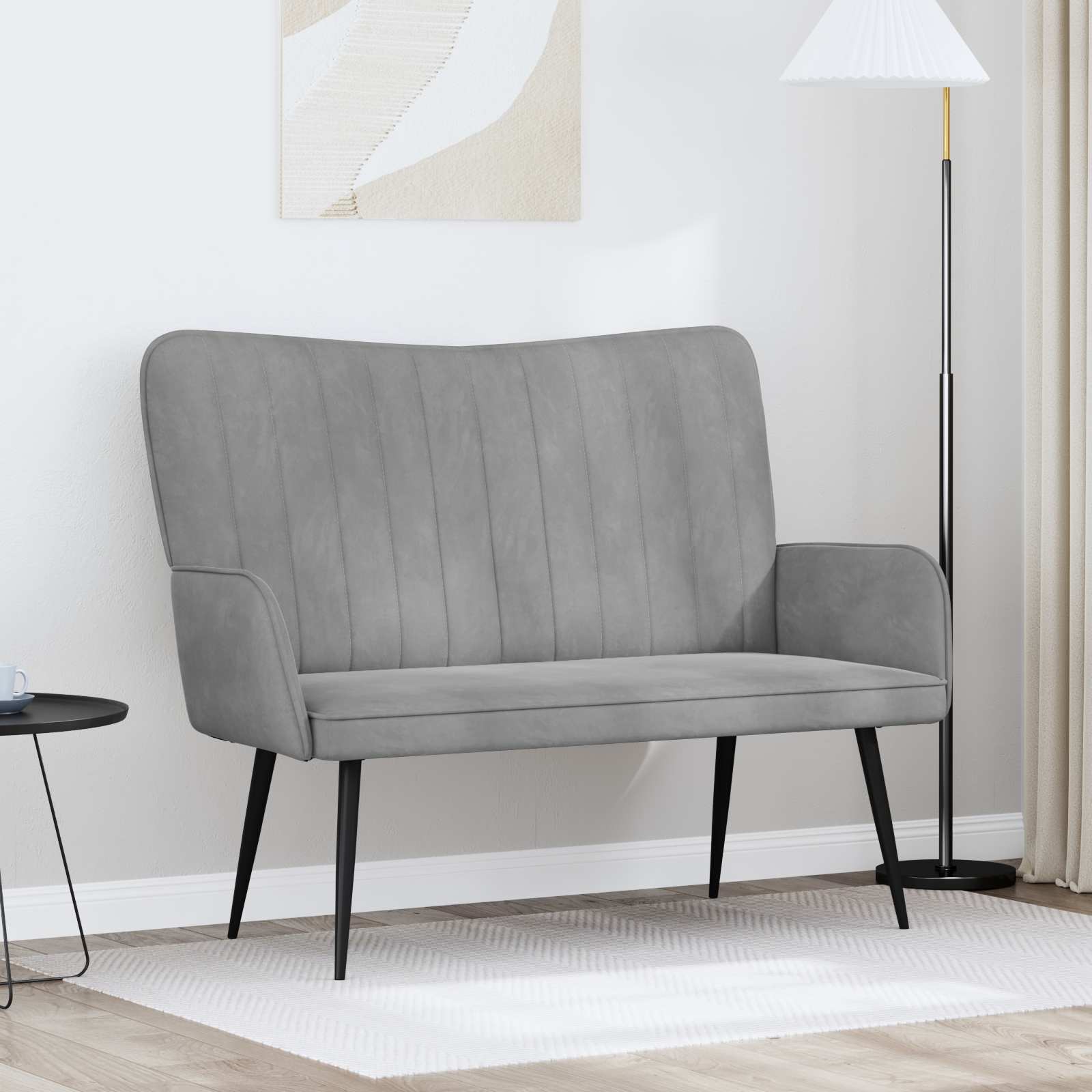 2-personers sofa Lysegrå 115 x 61 x 87 cm Fløjl