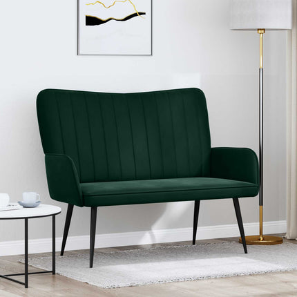 2-personers sofa Mørkegrøn 115 x 61 x 87 cm Fløjl