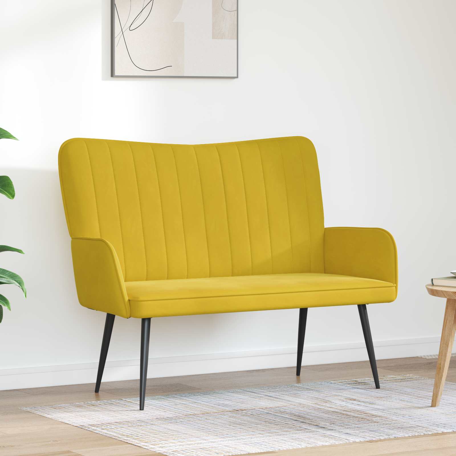 2-personers sofa Gul 115 x 61 x 87 cm Fljl