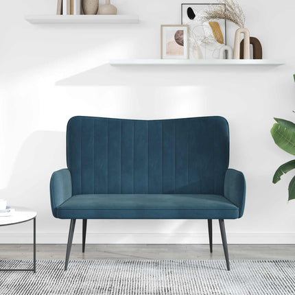 2-personers sofa Blå 115 x 61 x 87 cm Fløjl