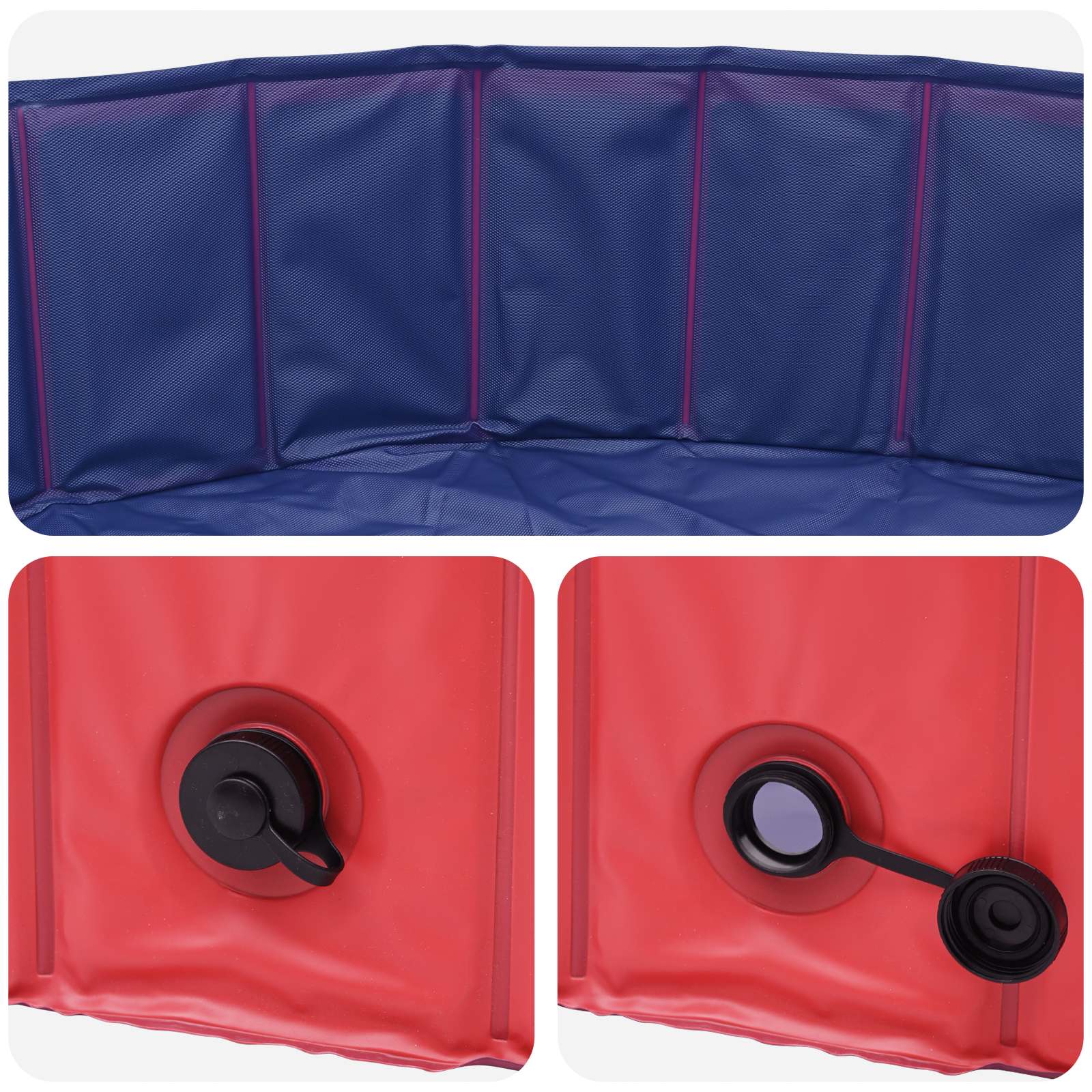 Børne svømmepool Rød Ø200 x 30 cm Tykt PVC og konstrueret træ