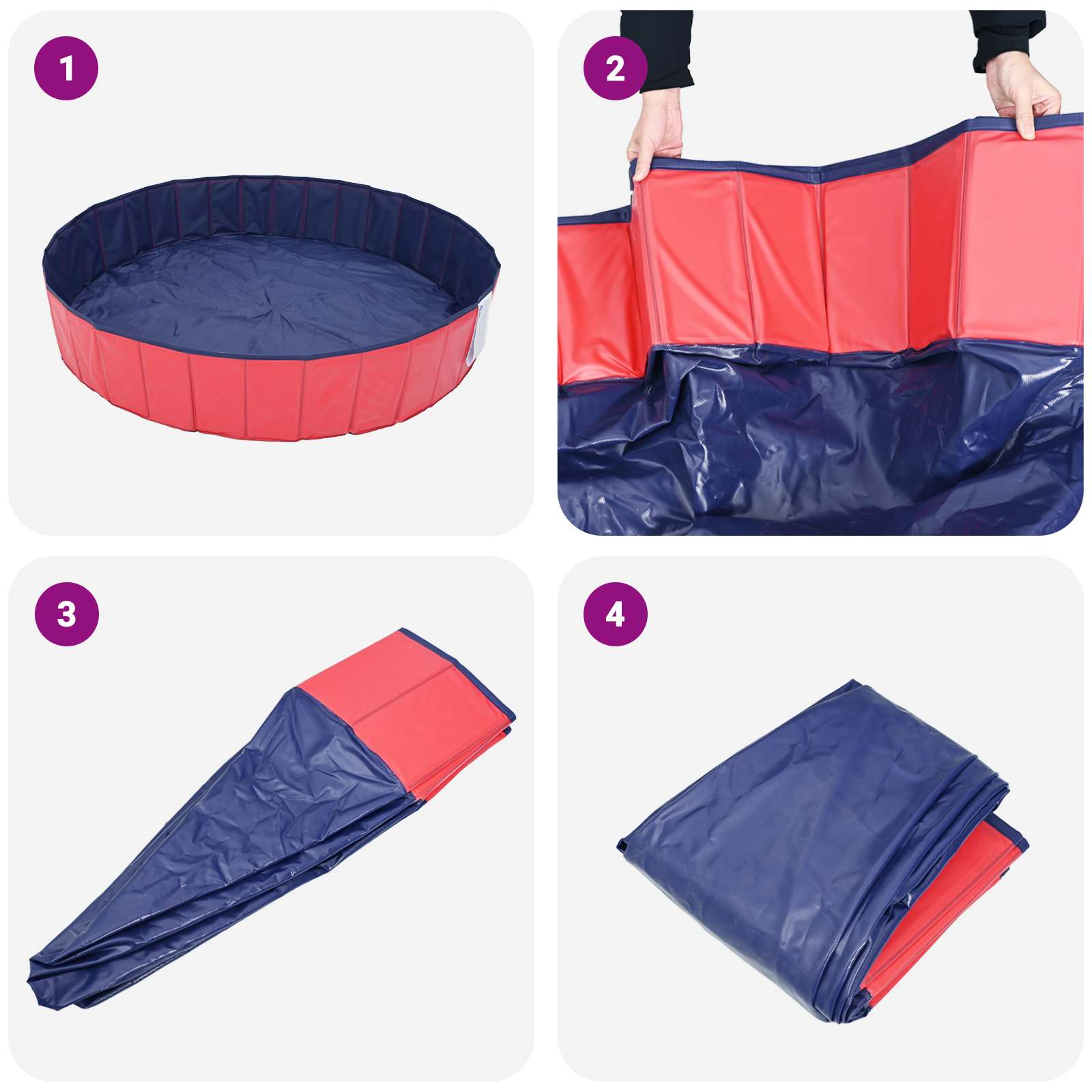 Børne svømmepool Rød Ø200 x 30 cm Tykt PVC og konstrueret træ