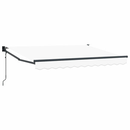 Udtrækkelig markise Hvid 3,5 x 2 m Polyester og metal