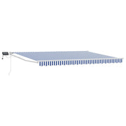 Manuel udtrækkelig markise med LED Blå og Hvid 4 × 3 m