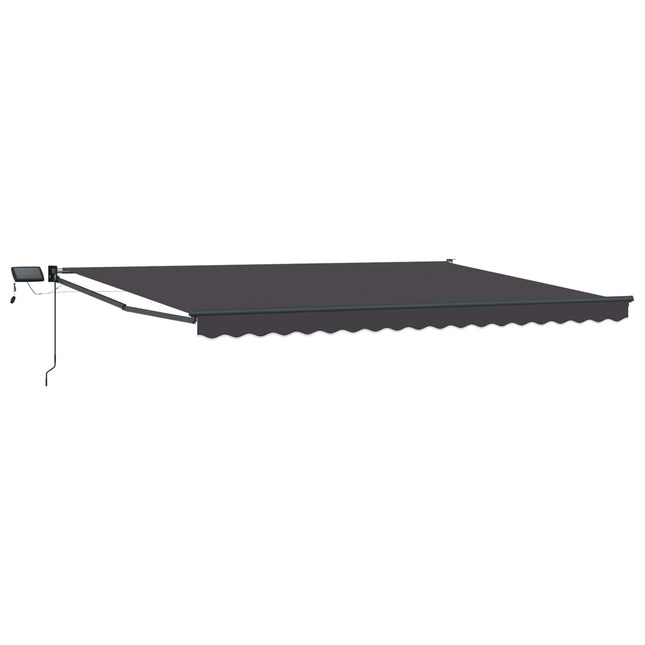 Manuel udtrækkelig markise med LED Antracit 4 x 2 m