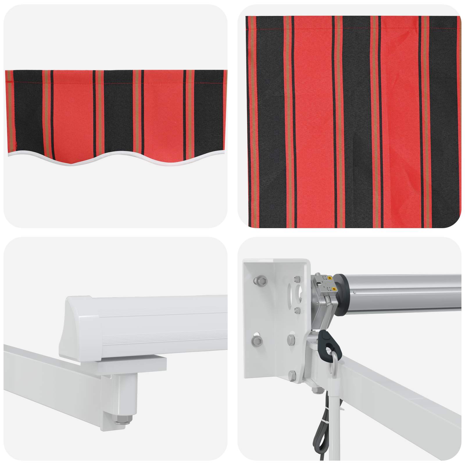 Elektrisk Utrækkelig Markise Orange, Brun, Hvid 4 × 3 m