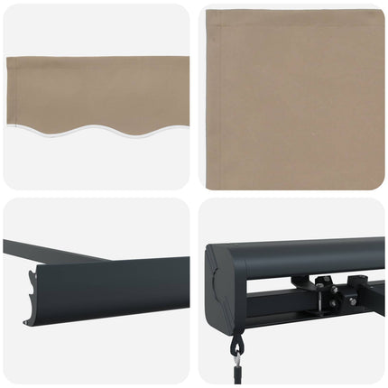 Utrækkelig Markise Beige 4 × 3 m Canvas og Aluminium