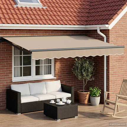 Manuel Utrækkelig Markise Beige 3,5 x 2 m
