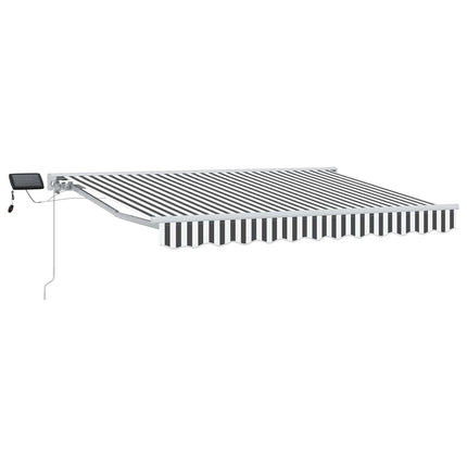 Manuel markise-ramme med LED-lys Anthracit og hvid 2,5 x 2 m