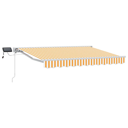 Manuel markise-ramme med LED-lys Gul og Hvid 3 x 2 m