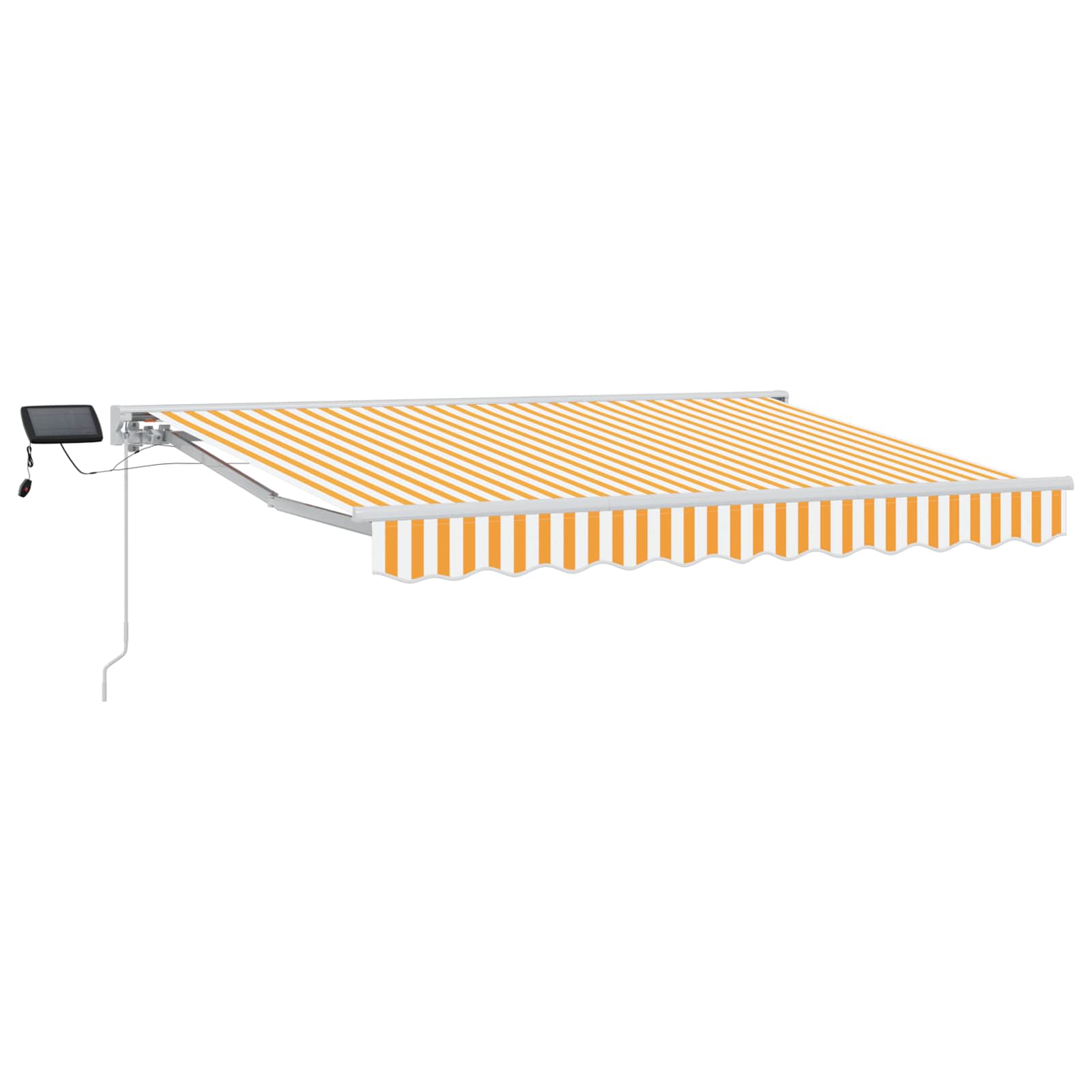 Manuel markise-ramme med LED-lys Gul og Hvid 3,5 x 2 m